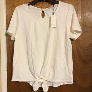 Green Envelope Blouse with keyhole button back.